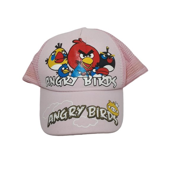 Girl's Angry Birds Hat - Pink, Mesh Back, Adjustable, One Size - Picture 1 of 2